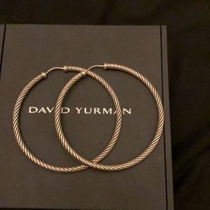 David yurman classic hoop silver earrings